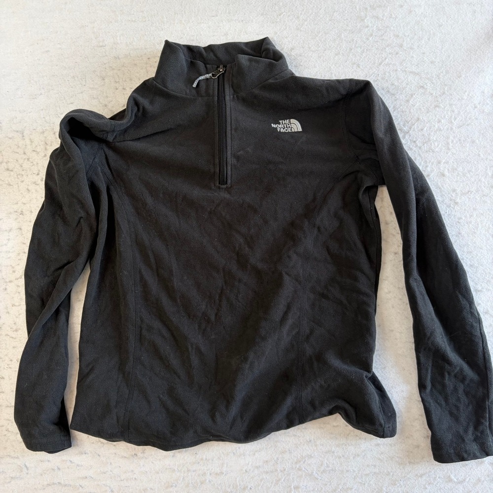 The North Face Fleece Pullover Womens Small Black Quarter Zip TKA‎ 100